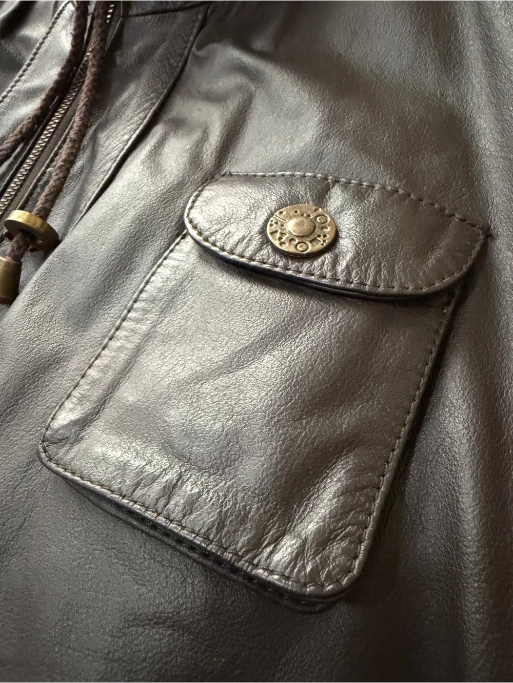 Men's Brown Leather Utility Vest